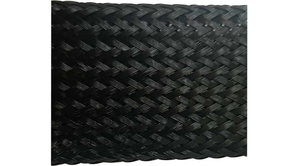 Braided Cable Sleeves 30 ... 60mm PET Black, Reel of 100 meter